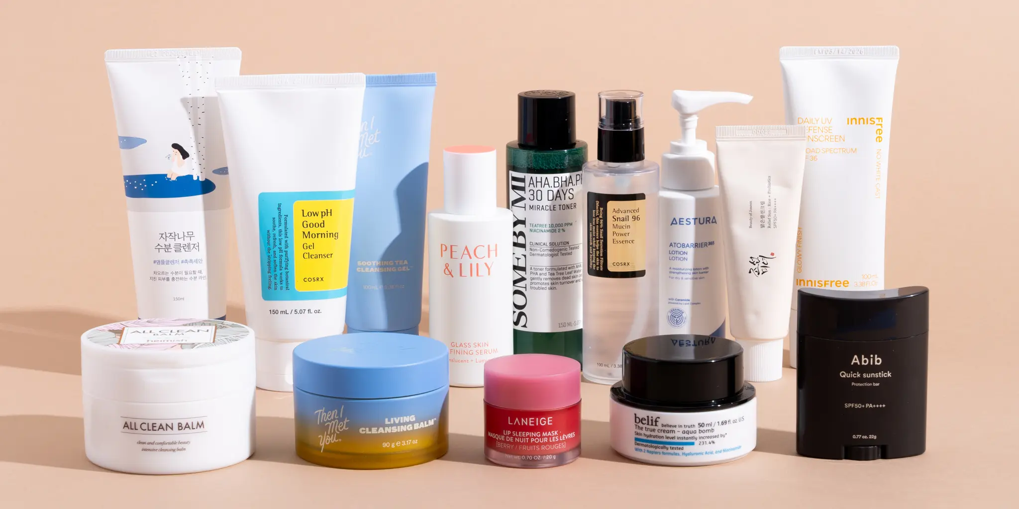 Skincare products background